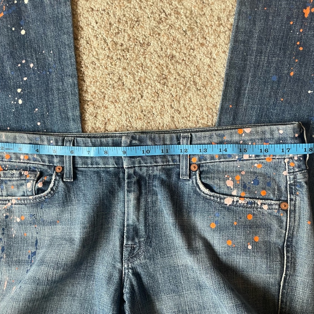 7 For All Mankind Paint Splatter bootcut jeans, size 31 - Picture 2 of 11